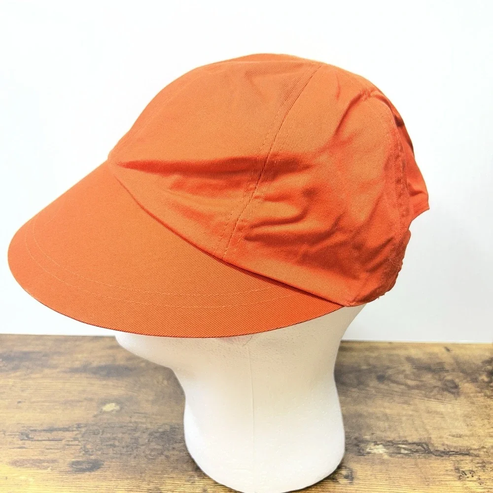 Bright Orange‎ Wide Brim Sun Hat Flowers Lined Retro Summer Beach Boating